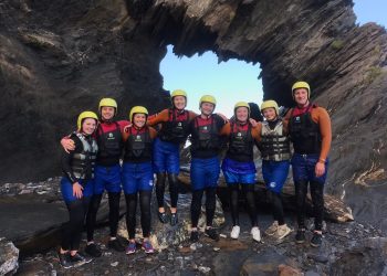 Watersports session during a North Devon group getaway