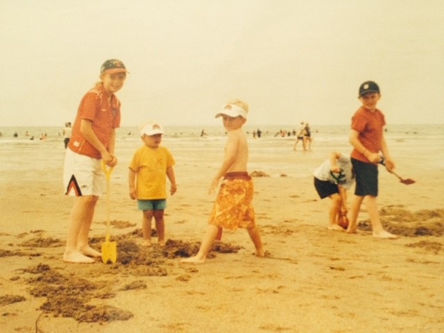 A family visiting Woolacombe Beach