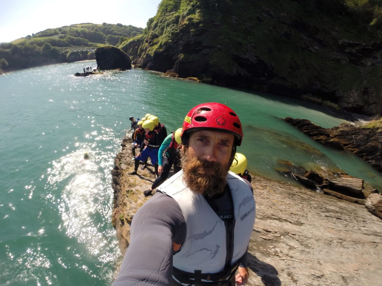 Coasteering into the sea