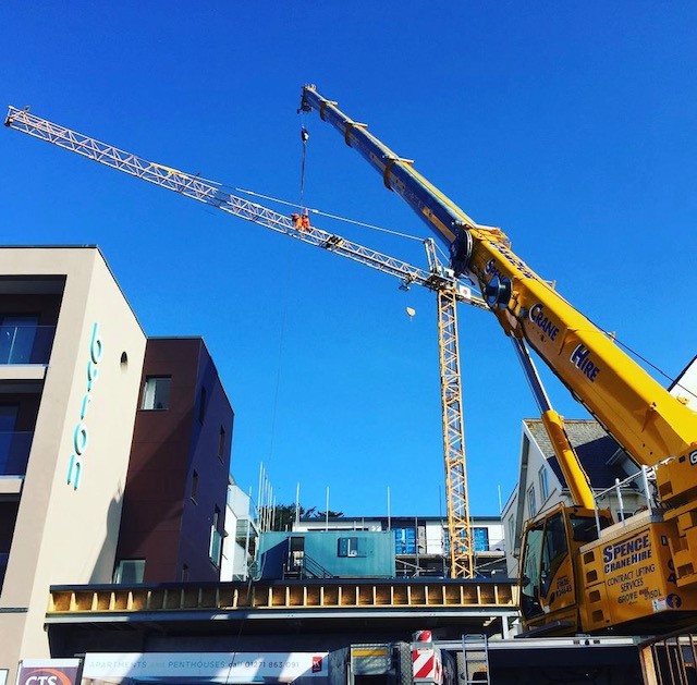 Cranes building Byron