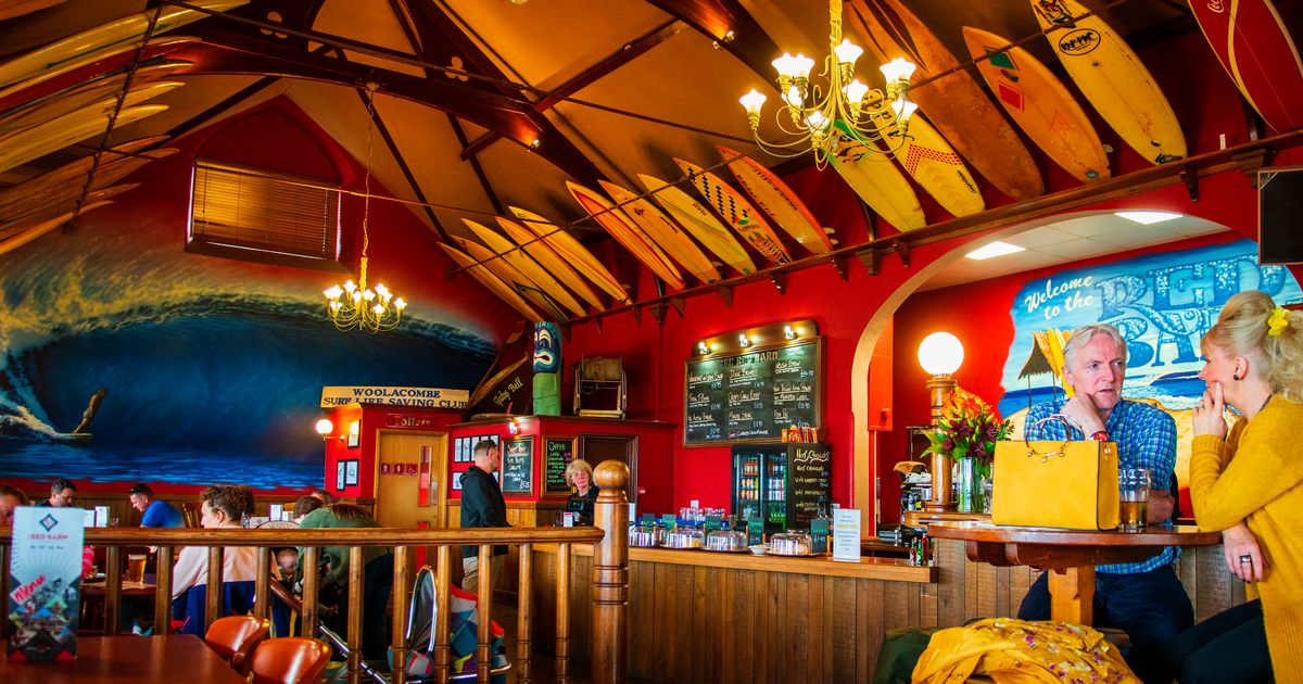 surf decor inside pub