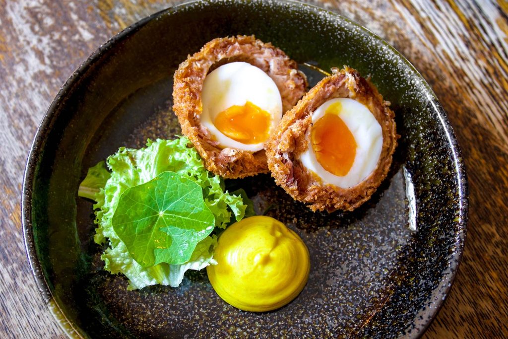 Scotch egg dish served at The Pyne Arms pub in East Down