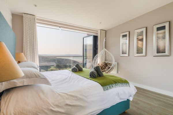 Bedroom with seaviews