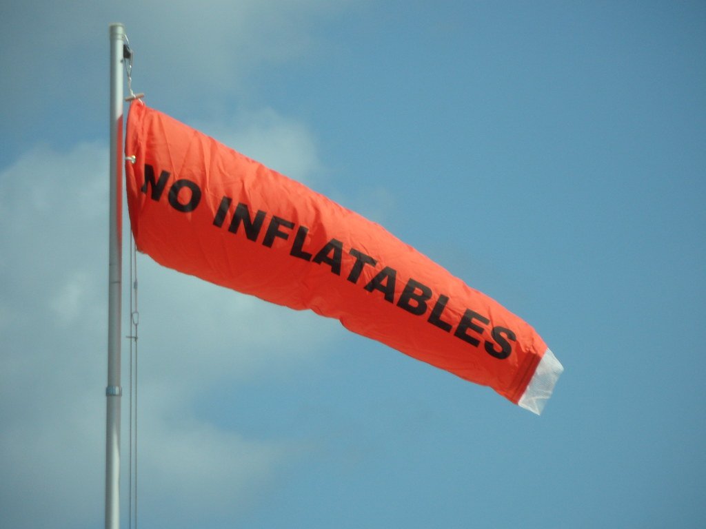 Windsock showing level of beach wind