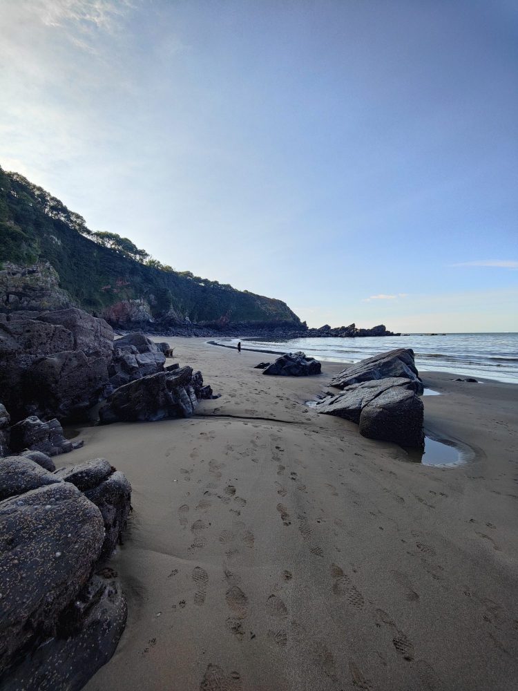 Sandy secret beach in North Devon