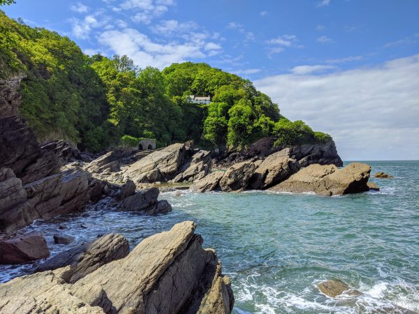 Large rocky pool at Woody Bay