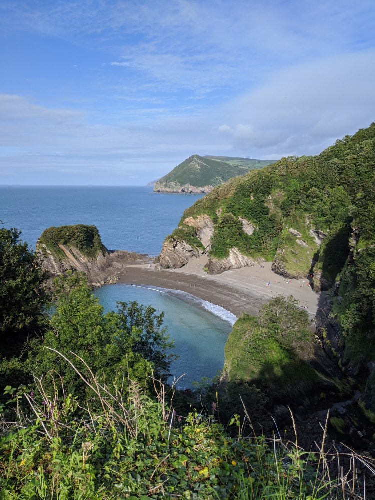Spectacular view over beach from clifftop