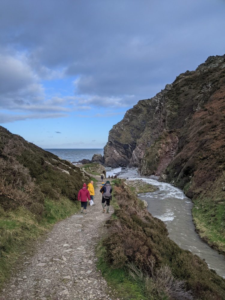 Walking toward Heddon's Mouth