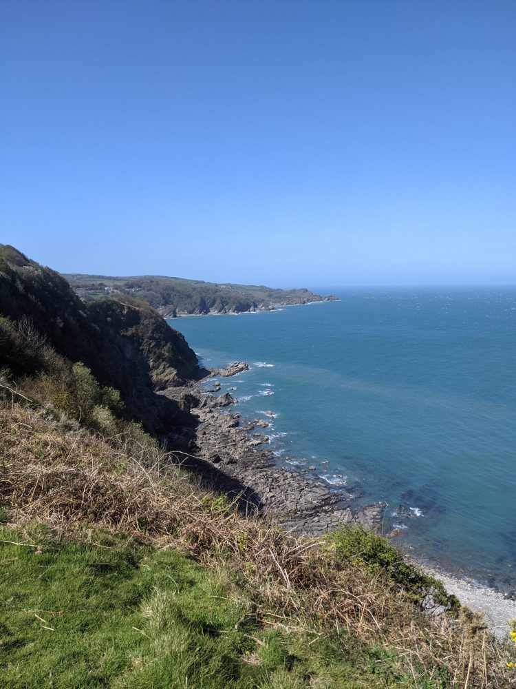 Spectacular view from clifftop over Wild Pear beach