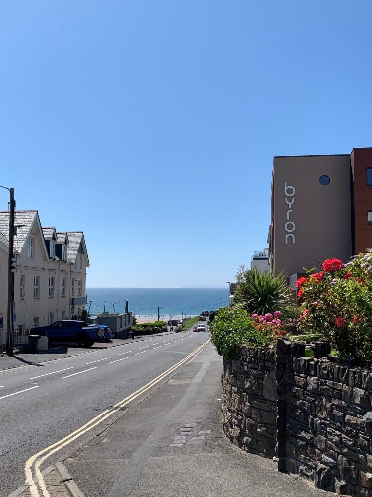 Byron exterior building shot looking down to the beach