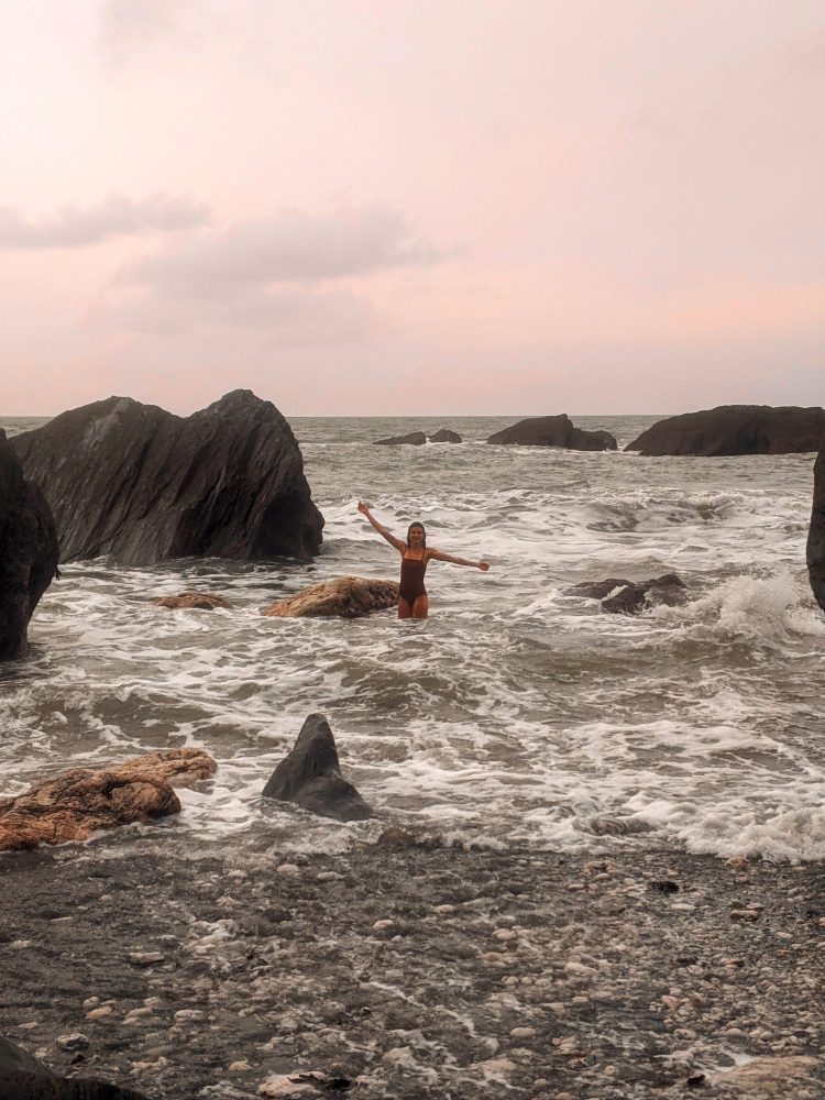 A paddling in the sea