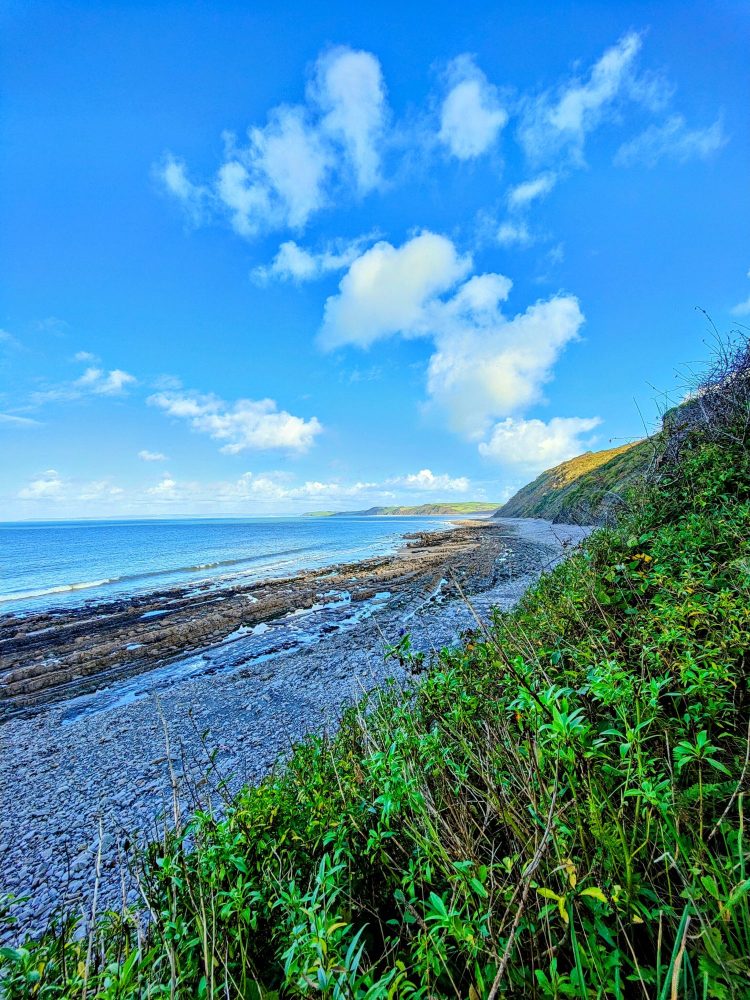 Looking along the North Devon coastline to Peppercombe