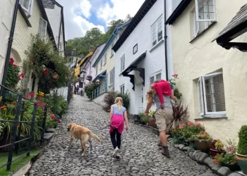 Exploring a harbour town during a family getaway