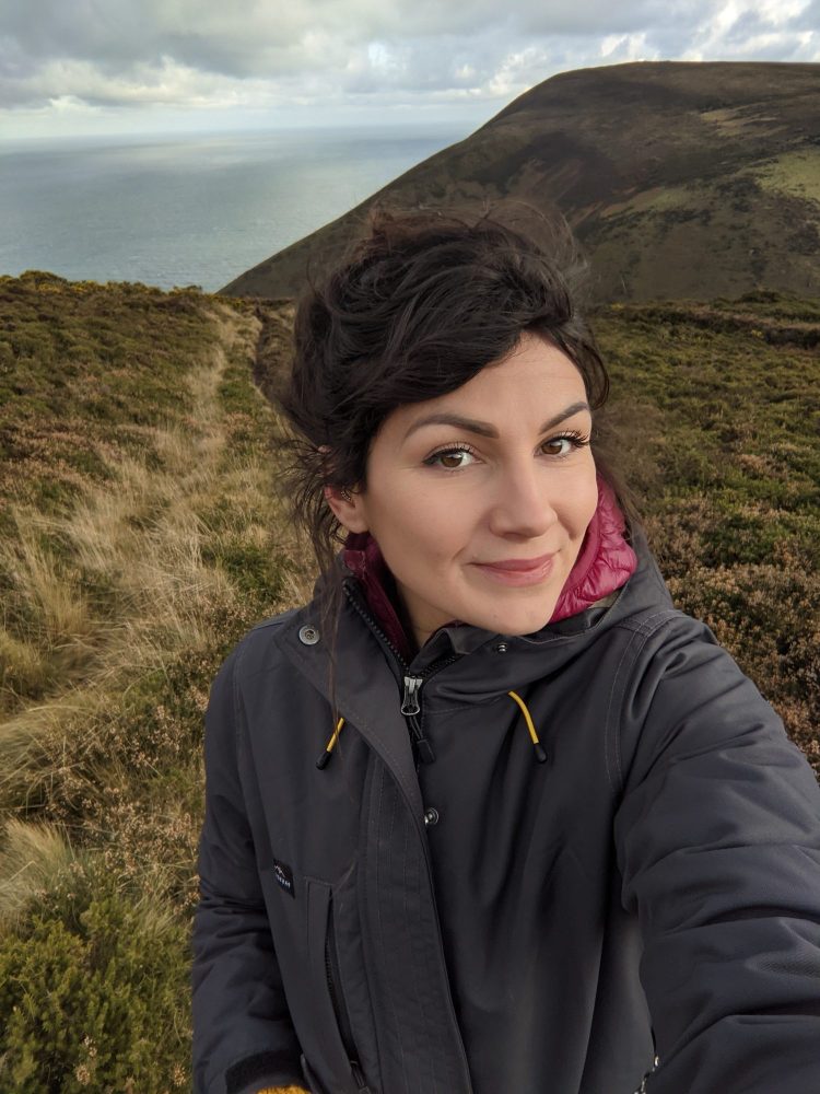 Selfie while walking along the North Devon coastline